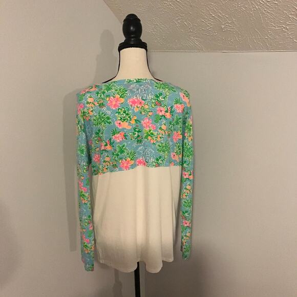 Disney Parks x Lilly Pulitzer Finn Blue Ibiza Lilly Loves Disney L/S Top - MED - Picture 4 of 13
